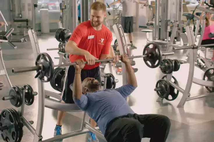 Member using free weights